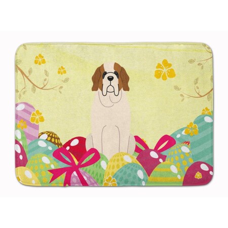 Carolines Treasures Easter Eggs Saint Bernard Machine Washable Memory Foam Mat BB6035RUG